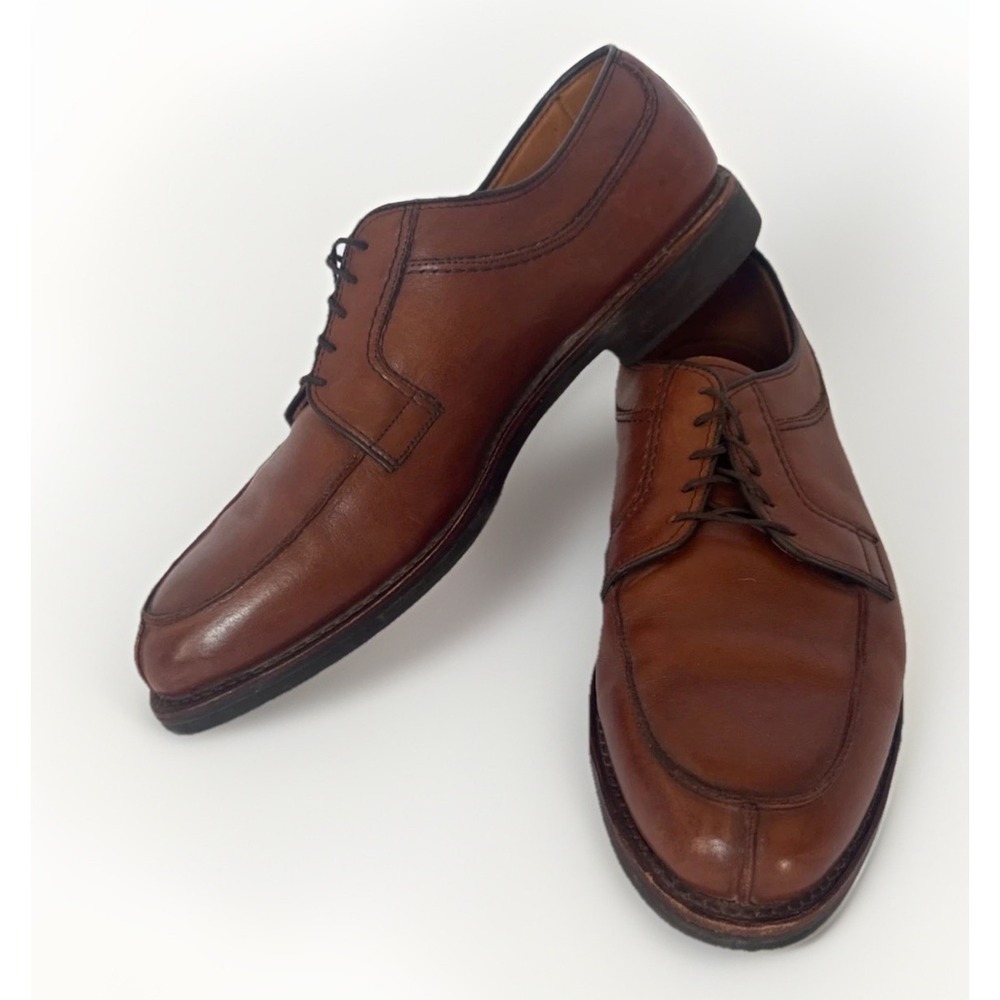 Allen Edmonds Stockbridge Brown Leather Split Toe Derby Shoes 3754 Mens 10 D